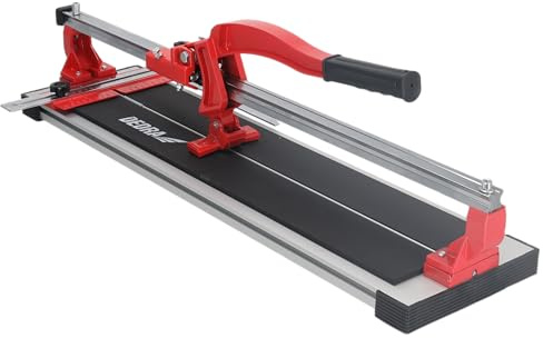 Dedra Fliesenschneider, manuelle Fliesenschneidmaschine, 600 mm, 60 cm, mit Kugellager, Führungsschiene mit „X“-Profil, Aluminium-Chassis, mit gummierter Arbeitsplatte