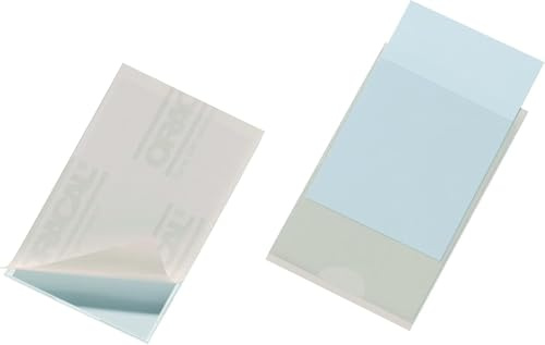 Durable Selbstklebetasche Pocketfix, 90 x 57 mm (Innen), ohne Einsteckschilder, 100 Stück, transparent, 837919
