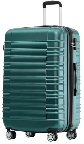 BEIBYE Reisekoffer 2088 Hartschalekoffer Gepäck Koffer Trolley Bordcase Handgepäck M in 14 Farben (Dunkelgrün)