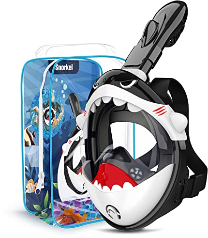 Dancial Schnorchelmaske für Kinder, 180° HD Anti-Beschlag & Anti-Leck Tauchmaske Vollgesichtsmaske Kinder, Taucherbrille Tauchmaske Schnorchel Set für 4-12 Jahre Pool Spielzeug Wasser Spielzeug