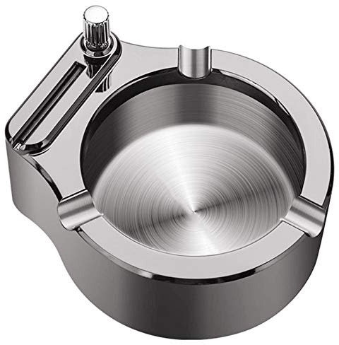 Rauchen Retro Metall Aschenbecher, Zigarette Aschenbecher aus Edelstahl Flint Fire Starter Ten Tausend Match Feuerzeug Aschenbecher Geschenk für Vater Freund Mann Freunde