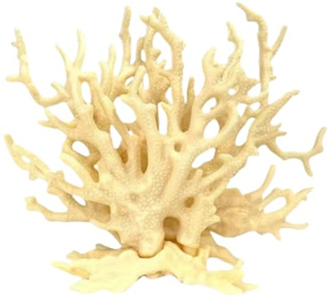 Cadzyre Holz Aquarium-deko Gefälschte Koralle, Garnelen Aquarium & Aquarienpflanze Echt, Geeignet für kleine bis mittlere Aquarien (Gelb)