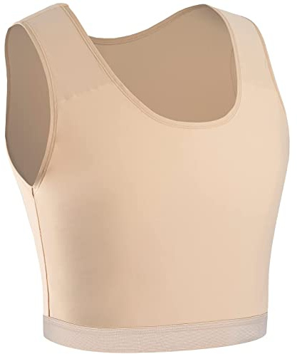 XUJI Brust Binder Transgender FTM Elastische Kompression BH Pullover Tank Top (K, 5XL)