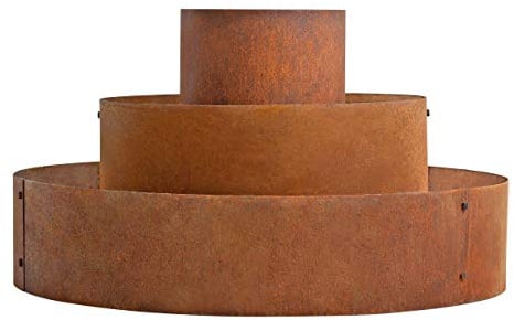 ESTEXO Pflanzpyramide Blumenbeet Hochbeet Kräuterbeet Kräuterspirale Edelrost Pflanzring Ring Rost Pflanzenpyramide Pflanzbeet (40/80/120 cm)