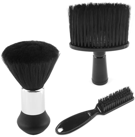 3 Stück Friseurbürste, Nackenpinsel Set, Friseur Bürste, Friseur Pinsel | Haarpinsel Barbierbürst, Soft Friseur Haarpinsel, Barber-Zubehör, für Friseursalon Haarreinigung, Staubentfernung