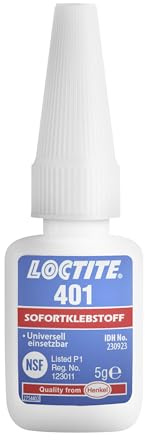 Loctite 401 Sekundenkleber, hochfest für Reparaturen, Cyanacrylat, 1x5g | Für Metall und Kunststoff, hohe Zug- & Scherfestigkeit, transparent, schnell härtend bei Raumtemperatur