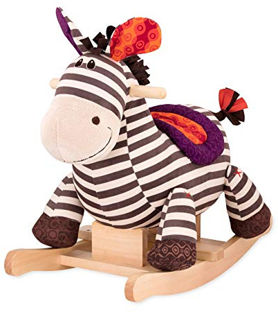B. toys - Rodeo-Rocker - Kazoo - Schaukelpferd Zebra - Bequemer Sitz & Hartholz-Wippen - Entwicklungsförderndes Spielzeug für aktives Spielen - Robust und langlebig - 18 Monate +