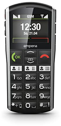 emporiaSIMPLICITY | Seniorenhandy | Tastenhandy ohne Vertrag | Mobiltelefon mit Notruftaste | 2-Zoll-Display | Schwarz