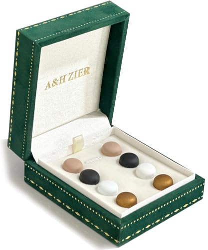 A&H ZIER 8 Pack Hijab Magnet Pinless Hijab Magnete No-Snag Hijab Pins für Muslin Frauen Starke Hijab Magnet Pins，Hijab Magnetische Pins für Schal (8, Matte-Black-White/Golden Curry-beige)