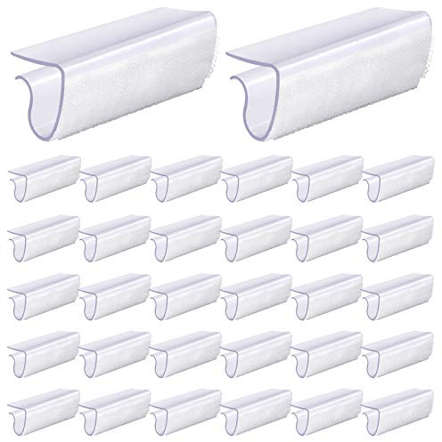 Glarks Tischdeckenklammern aus Kunststoff, rechteckig, mit Klettverschluss, für 1,9 cm bis 2,5 cm große Tische, für Innen- und Außenbereich, Hochzeit, Party, Picknick, Events, 30 Stück