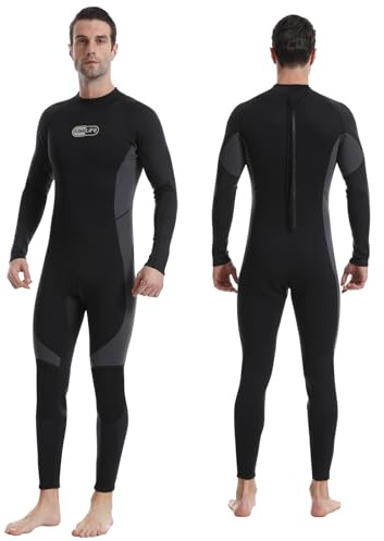 Gimilife Taucheranzüge für Herren, 3mm Neopren Shorty Ganzanzüge Neoprenanzug, Schwimmanzug Herren im kalten Wasser halten warm für Tauchen Surfen Schnorcheln Kajakfahren(XL)