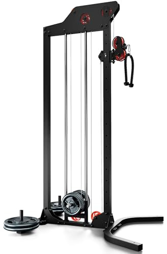 K-Sport: Stationäre Latzug-Station bis 125kg belastbar I 3-Fach Kabelzugstation I Kabelzugstation freistehend – Latzug höhenverstellbar I Trainingsstation für Zuhause