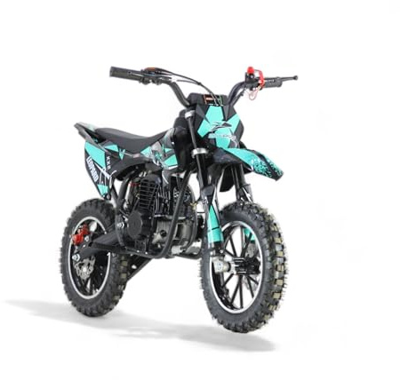 KXD 701A/706A/708A/705A 49cc 2Takt 4Takt Dirt Cross Pocket Enduro Dirtbike Motocrossbike Motocross Motorrad Cross 49ccm Vorderrad Motor Pocketbike (Türkis, KXD 705 49ccm 4 Takt Leopard)