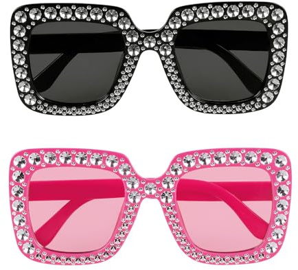 Boland - Partybrille im Set, 2 Stück, Brillen für Erwachsene, Spaßbrille, ohne Sehstärke, Sonnenbrille, Bad Taste Outfit, Zubehör für Faschingskostüme
