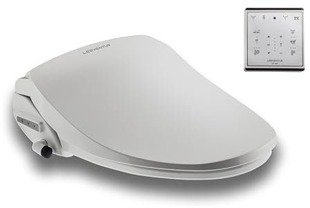 LEEVENTUS Japanische Toilette, J430R, Standard Version - mit Fernbedienung & selbstleerender Wassertank-Technologie, energiesparender Dusch WC Aufsatz - Bidet