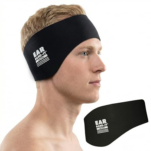 Ear Bandit Ultra Swimmers Stirnband (Schwarz, Groß)