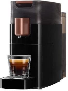 K-FEE ONE Kapselmaschine | kompatibel ALDI EXPRESSI* Kapseln | Kaffeemaschinen für Kaffee, Tee & Kakao | Schwarz Kupfer | Stiftung Warentest Testsieger 2023