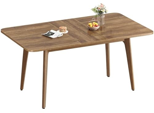 VASAGLE Esstisch, Esszimmertisch, Küchentisch, ausziehbare Tischplatte, 120 kg belastbar, für Esszimmer, Büro, Arbeitszimmer, Schlichtes Design, honigbraun KDT090K01