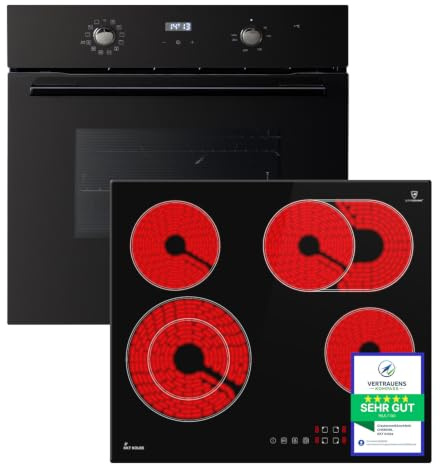 KKT KOLBE Herdset SET8005FBCH59RL, Backofen und Kochfeld | 60 cm Backofen BO8005FB, 59 cm Kochfeld CH5901RL, Grill, Heißluft, Automatik-Timer, Wärmeschutzverglasung, Kindersicherung