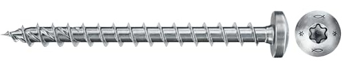 fischer PowerFast II PTF 4,5 x 40, Spanplattenschraube (200 Stk.) mit Vollgewinde, Pan Head mit Innenstern, Schraube für Holzverarbeitung, reduziert Einschraubwiderstand & Einschraubzeit