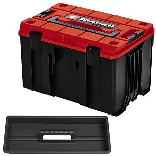 Original Einhell E-Case M Systemkoffer (max. 90 kg, universelle Aufbewahrung und Transport von Zubehör und Werkzeug, stapelbar, verknüpfbar)