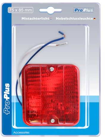 ProPlus Nebelschlussleuchte LED 75x85 mm – Für Anhänger, Wohnwagen & LKW – E-Prüfzeichen + IP67 – Rot