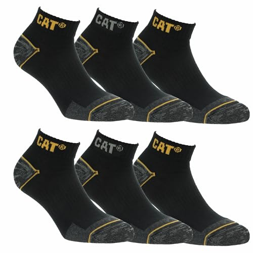 Caterpillar 6/12 Paar Arbeitssocken Sneaker Knöchelhöhe - Verstärkte Spitze Ferse - Baumwolle
