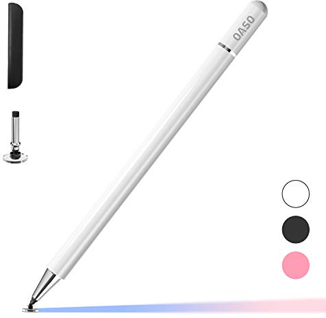 Kapazitiver Stift, Universal-Stift mit Disc-Spitze und Magnetkappe, kompatibel mit Allen Touchscreens, Stift für iPad Pro/iPad 6/7/8/iPhone, Samsung Galaxy S Ultra Pen, Chromebook, Switch 2 (Weiß)