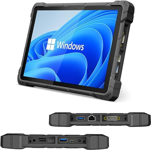 Robustes Tablet PC-HEIGAOLAPC Outdoor Rugged Tablet Wasserdicht Stoßfest 10,1 Zoll Win 11, 8000mAh Akku, 8GB Ram 128GB Rom, 1280*800 Display, SIM 4G LTE, WiFi, GPS, HDMI 2,0, Type-C 3,1, RS232, USB3,0