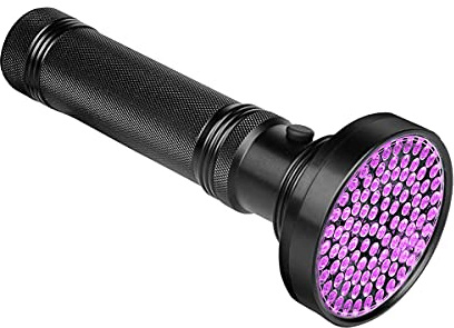 Veetop Schwarzlichtlampe UV Taschenlampe mit 100 UV LEDs 395nm Schwarzlicht Superstrahlend Robust und Wasserfest