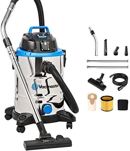 Vacmaster VQ1530SFDC 3in1 Nass- und Trockensauger Bodenstaubsauger, Starke Saugleistung, Wasserablassöffnung, Edelstahl 1500W 30L