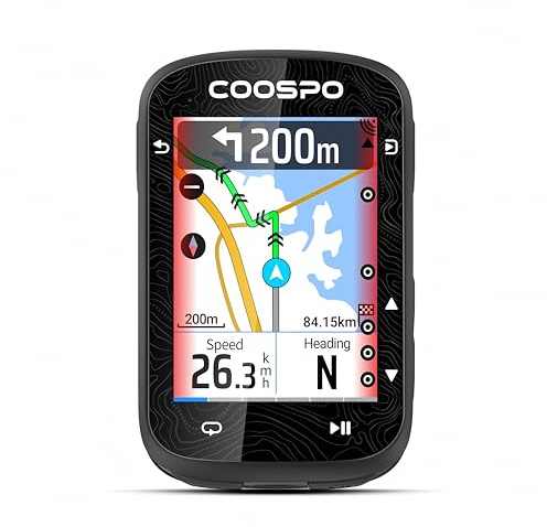 COOSPO Farbtouchscreen GPS Fahrradcomputer CS600, Wireless IPX7 Wasserfestes Fahrrad-GPS-Tachometer mit Bluetooth/ANT+, Hintergrundbeleuchtung & Routennavigation, unterstützt Fahrradradar & 36H