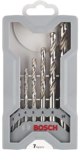 Bosch 7x PRO Metal HSS-G Spiralbohrer-Set (für Nichteisenmetalle, Stahl, Ø 2,0, 3,0, 4,0, 5,0, 6,0, 8,0, 10,0 mm, Professional Zubehör Bohrmaschine/Schrauber)