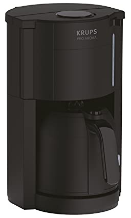 Krups Pro Aroma KM303810| Filterkaffeemaschine 1 Liter Fassungsvermögen | mit Thermokanne | 800 Watt | für 10-15 Tassen Kaffee | schwarz
