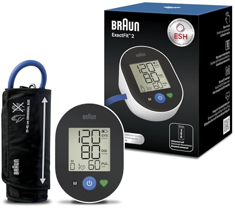 Braun ExactFit™ 2 Oberarm-Blutdruckmessgerät | Klinisch nachgewiesene Präzision | Farbcodierte Anzeige | Universalmanschette | Für den nicht-kommerziellen Gebrauch | BUA4050