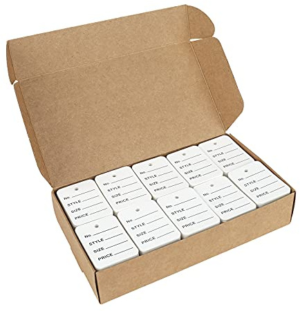 jijAcraft 1000 Stück Preisschilder Preis Etiketten Anhänger 35mm*50mm, für Kleidung Schuhe Hut (Weiß)