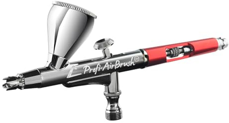Airbrush-Pistole für Airbrush Kompressor Set Double Action Gravity-Deluxe 1035 D 0.2/0.3 DÜSE und Nadel, UNIVERSAL-Pistole, OPTIMAL zum Kennenlernen verschiedenen Techniken