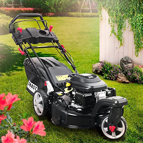 BRAST Benzin Rasenmäher Trike mit Antrieb | 5,2kW(7PS) | Elektrostart | 53cm Schnittbreite | viele Modelle | TÜV | 4 Takt OHV Motor | 30-80mm Schnitthöhe | 60L Fangkorb | Stahlgehäuse | ESTART