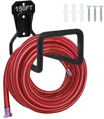 Metall-gartenschlauchhalter – Strapazierfähiger Schlauchhalter, Wandmontage, Wasserschlauchhalter Für Außenhof, Langlebige Schlauchhaken, Ideal Für Wasserschlauch, Verlängerungskabel (1pc Black)