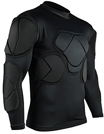 Lalander Protektorenshirt Protektoren Shirt Gepolstert Sportanzug/Schutz Bekleidung für Fußball Basketball Paintball Kampfsport Rugby