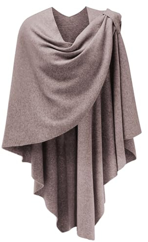 PULI Damen Poncho Schal Strick Cape Cardigan Weich für Herbst Winter | Eleganter Poncho für jeden Anlass Ob Büro, Stadtbummel, Restaurantbesuch oder Reise