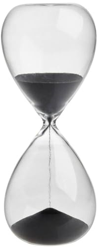 TFA Dostmann Analoge Sanduhr, 18.6009.10.90, 15 Minuten, Designobjekt, Zeitmesser, aus Glas, anthrazit, Sand, (L) (B) 73 x (H) 190 mm