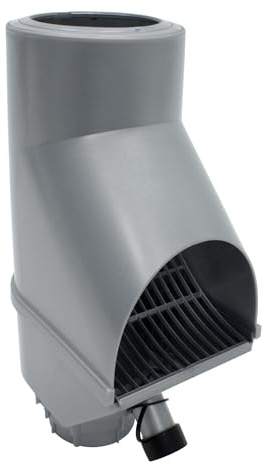 Jardinion Regenwasserfilter Laubabscheider 30,5 x 12 x 17,5cm Silber | Fallrohr Laubabscheider, Regensammler für Regentonne, Anschluss an Dachrinne, Wasserdieb mit Regenrohrklappe