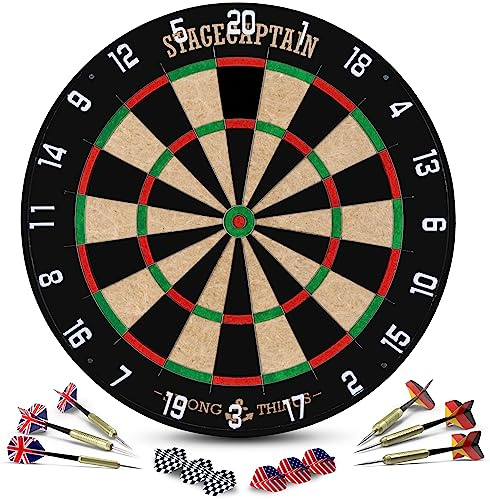 Stagecaptain DBS-1715C Bullseye Champion Dartscheibe, Dartscheibe aus Sisal | Drehbarer Nummernring, Material Scheibe: Sisal, Super deutlich lesbare Nummerierung, Stärke: 3, 5 cm, 8 mm, 5 kg, Gewicht: 4