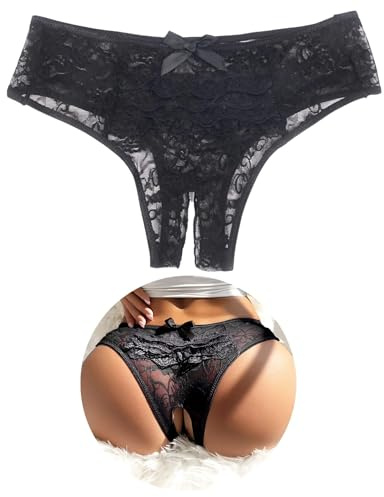 ohyeahlady Slip Ouvert für Frauen Große Größe Sexy Unterwäsche String Tanga | Dessous,Spitze,Höschen mit offenem schritt,Unterhosen Curvy,Heiße,Elastisch Panty,Soft,im schlitz öffnung,Clubwear,1/2/4 Pack