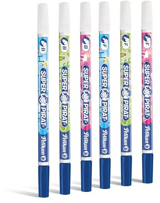 Pelikan Tintenlöscher Super Pirat, Strichstärke B (breit) Tintenkiller zum Löschen und Überschreiben, 6 Stück