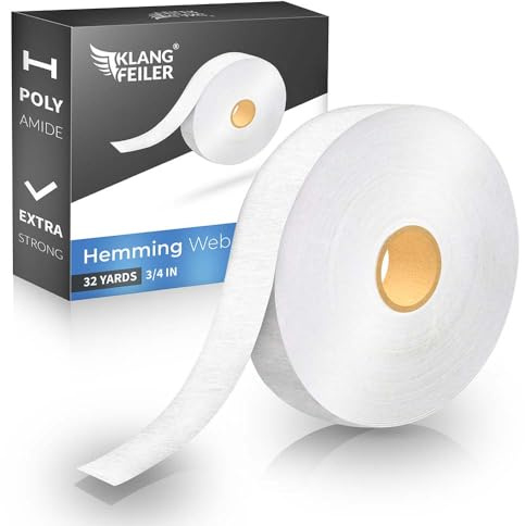 Klangfeiler Saumband 30 Meter I Extra Stark I 20mm Breit I Bügelband für Bügeln I Bügelkleber Vorhänge Gardinen besser als nähen Saumvlies