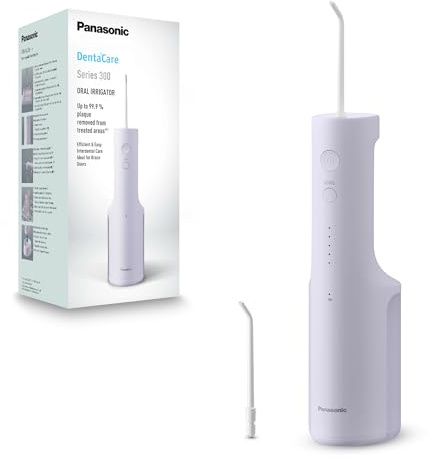 Panasonic Series 300 Munddusche EW-DJ26-V303, Zahndusche, Munddusche kabellos, 200 ml, IPX7, 2 Standarddüsen, 5 Wasserdruckstufen, Reisezubehör, Violett