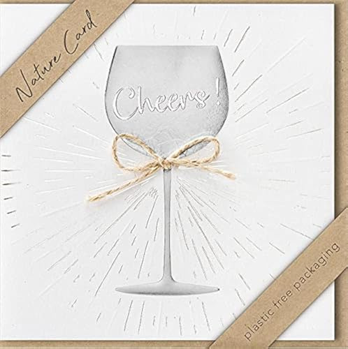 bsb - Cheers Karte - Kraftpapier - Karte mit tollem Motiv - Nachhaltige Karte mit Umschlag - Geschenk beste Freundin oder Freund - Karte Liebe & Freundschaft 15,5 x 15,5 cm
