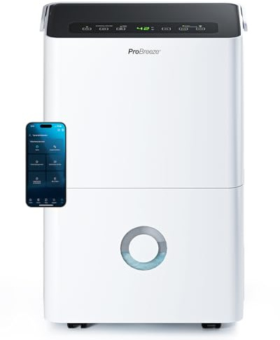 Pro Breeze 30L Luftentfeuchter mit App & WLAN | Starke Entfeuchtung und intelligente Feuchtigkeitskontrolle mit Sensor und automatischer Abschaltung